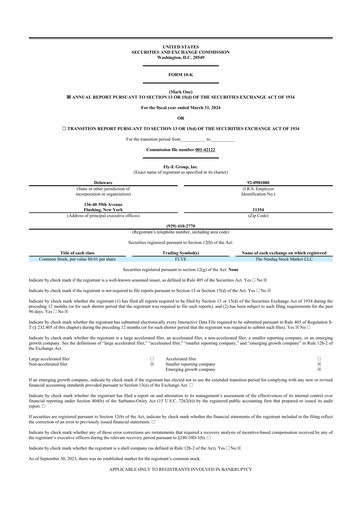 Thumbnail Fly-E Group 10-K Annual Report 2024