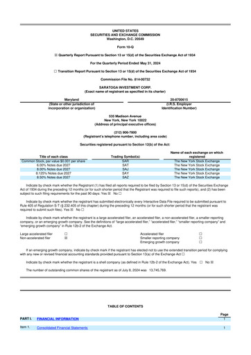 Thumbnail Saratoga Investment 10-Q Quarterly Report FY2024 