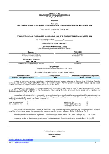 Thumbnail Actinium Pharmaceuticals 10-Q Quarterly Report FY2024 