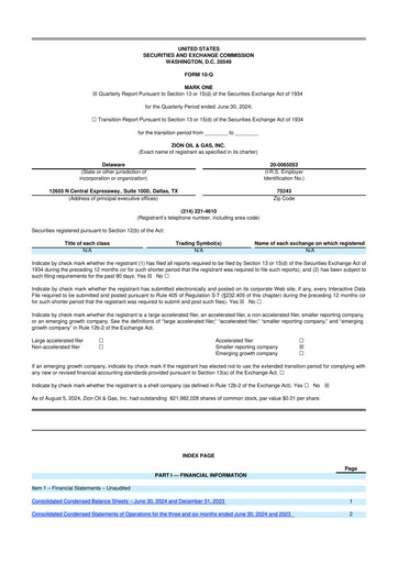 Thumbnail Zion Oil & Gas 10-Q Quarterly Report FY2024 