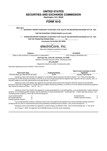 Thumbnail electroCore 10-Q Quarterly Report FY 