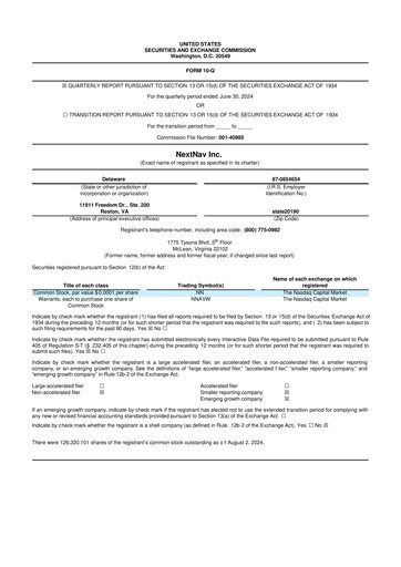 Miniature NextNav 10-Q Rapport trimestriel 2024 