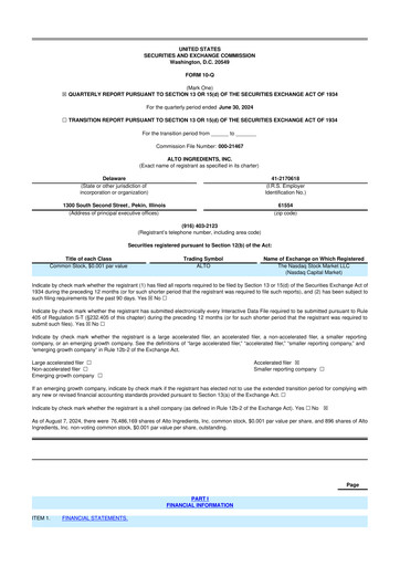 Thumbnail Alto Ingredients 10-Q Quarterly Report FY2024 