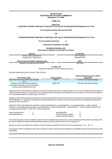 Miniature Vicarious Surgical 10-Q Rapport trimestriel 2024 