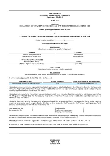 Miniature Gaxos.ai 10-Q Rapport trimestriel 2024 