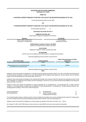 Thumbnail SunPower
 10-Q Quarterly Report FY2024 