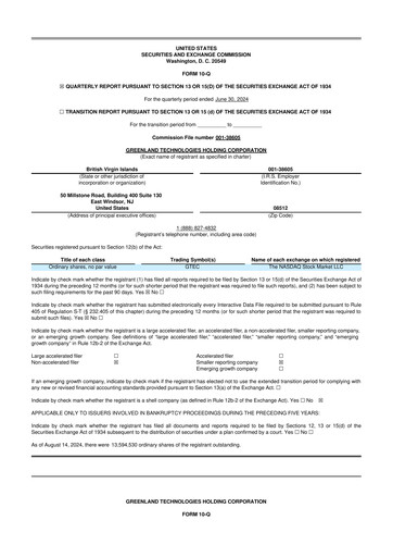 Thumbnail Greenland Technologies 10-Q Quarterly Report FY2024 Q2