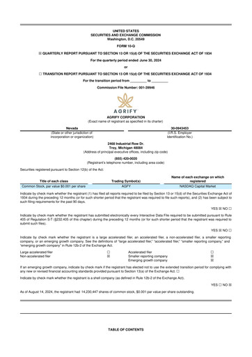Thumbnail Agrify 10-Q Quarterly Report FY2024 