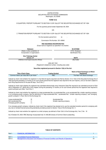 Thumbnail RBC Bearings 10-Q Quarterly Report FY2025 