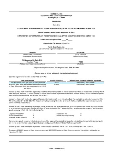 Thumbnail Verde Clean Fuels 10-Q Quarterly Report FY 