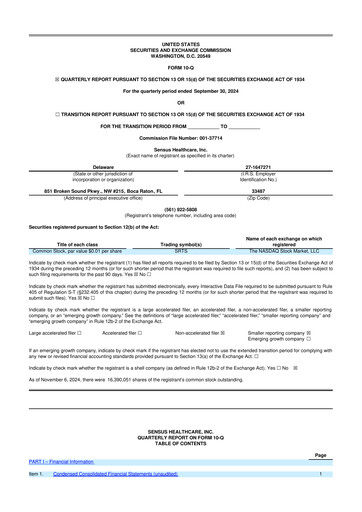 Thumbnail Sensus Healthcare 10-Q Quarterly Report FY2024 