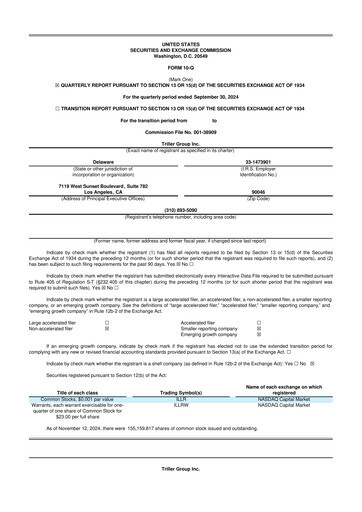 Thumbnail Triller Group 10-Q Quarterly Report FY2024 