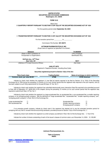 Thumbnail Actinium Pharmaceuticals 10-Q Quarterly Report FY2024 