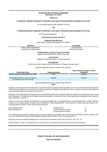 Thumbnail SunPower
 10-Q Quarterly Report FY2024 