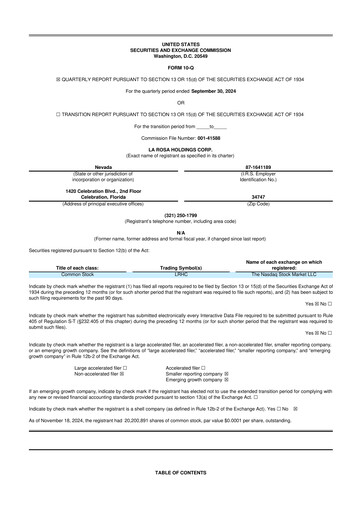 Vorschaubild La Rosa Holdings 10-Q Quartalsbericht 2024 