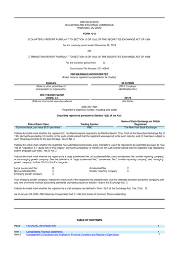Thumbnail RBC Bearings 10-Q Quarterly Report FY2025 