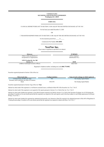 Thumbnail NextNav 10-K Annual Report 2024