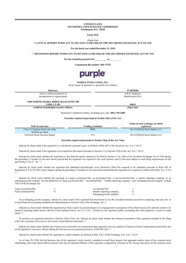 Thumbnail Purple Innovation
 10-K Annual Report 2024