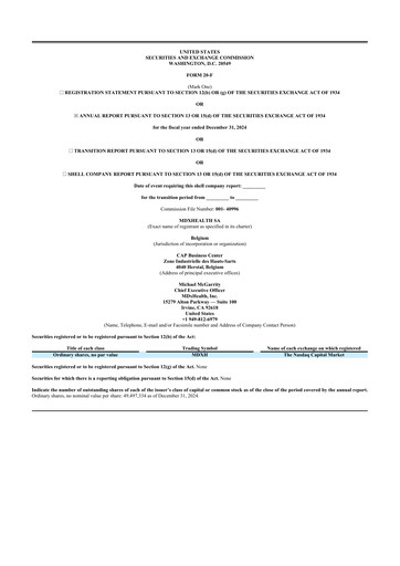 Thumbnail MDxHealth 20-F Annual Report 2024