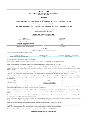 Thumbnail OS Therapies 10-K Annual Report 2024