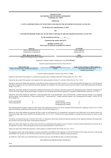 Thumbnail Reborn Coffee 10-K Annual Report 2024