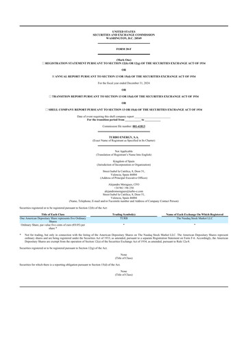 Thumbnail Turbo Energy 20-F Annual Report 2024