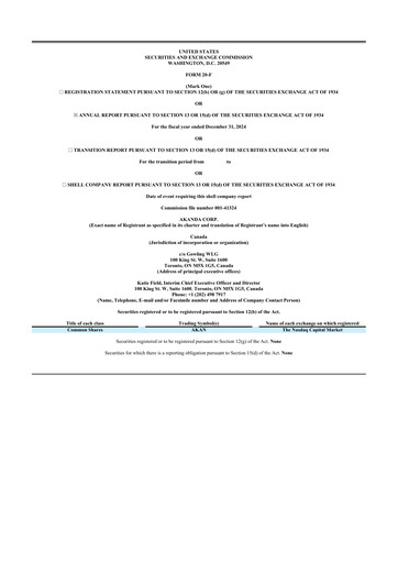 Thumbnail Akanda 20-F Annual Report 2024