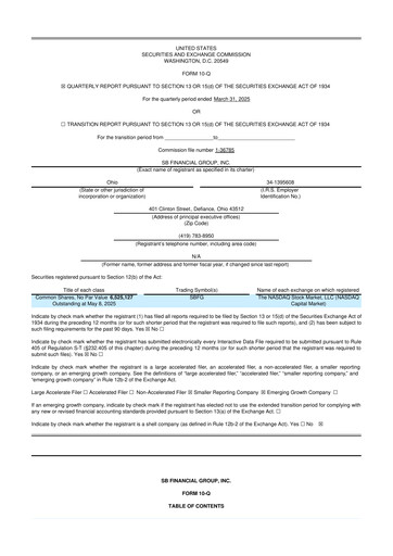 Miniature SB Financial Group 10-Q Rapport trimestriel 2025 