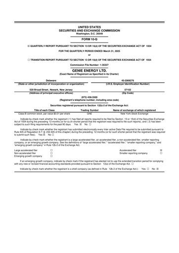 Thumbnail Genie Energy
 10-Q Quarterly Report FY2025 