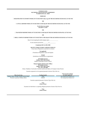 Miniature ADS-TEC Energy 20-F Rapport annuel 2024