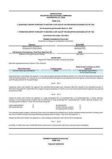 Miniature Oramed Pharmaceuticals 10-Q Rapport trimestriel 2025 