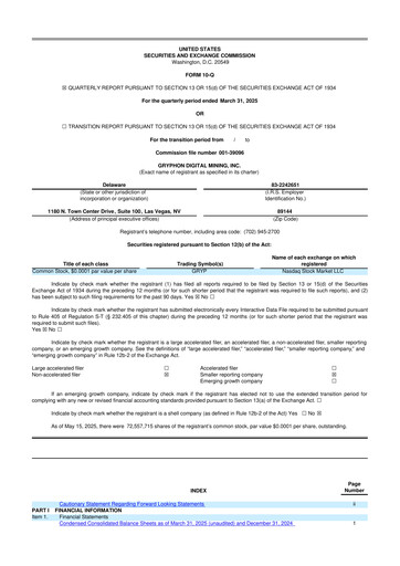 Thumbnail Gryphon Digital Mining 10-Q Quarterly Report FY2025 