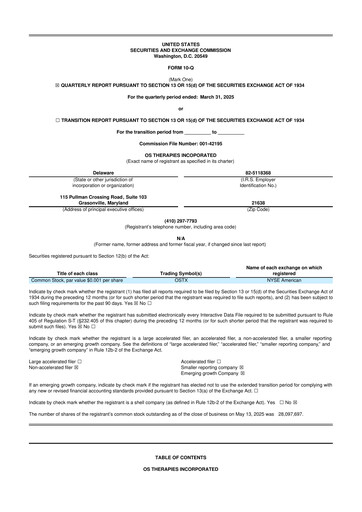 Miniature OS Therapies 10-Q Rapport trimestriel 2025 