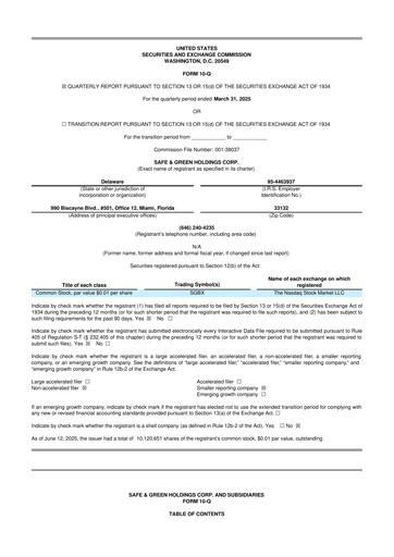 Miniature Safe & Green Holdings 10-Q Rapport trimestriel 2025 