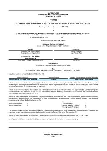 Thumbnail Relmada Therapeutics 10-Q Quarterly Report FY2025 