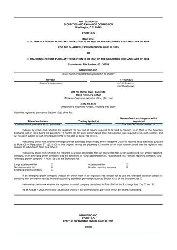 Miniature INmune Bio 10-Q Rapport trimestriel 2025 
