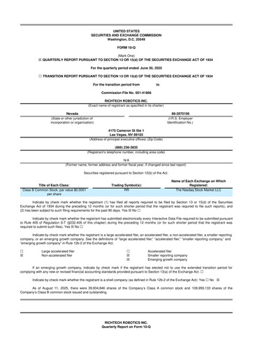 Thumbnail Richtech Robotics 10-Q Quarterly Report FY2025 