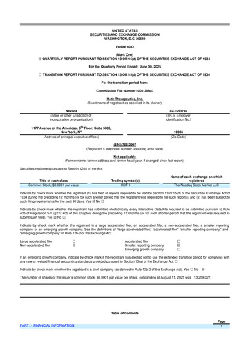 Thumbnail Hoth Therapeutics 10-Q Quarterly Report FY2025 