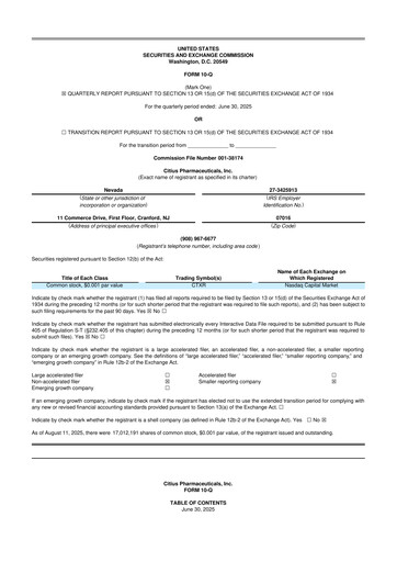 Thumbnail Citius Pharmaceuticals
 10-Q Quarterly Report FY2025 