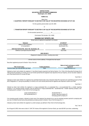 Vorschaubild Signing Day Sports 10-Q Quartalsbericht 2025 