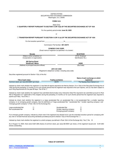 Thumbnail Synergy CHC 10-Q Quarterly Report FY2025 