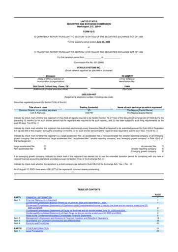 Thumbnail Versus Systems 10-Q Quarterly Report FY2025 