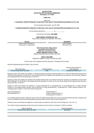 Thumbnail CBAK Energy Technology 10-Q Quarterly Report FY2025 