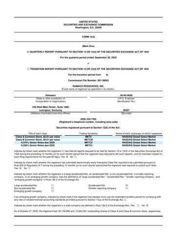 Thumbnail Ramaco Resources
 10-Q Quarterly Report FY2025 