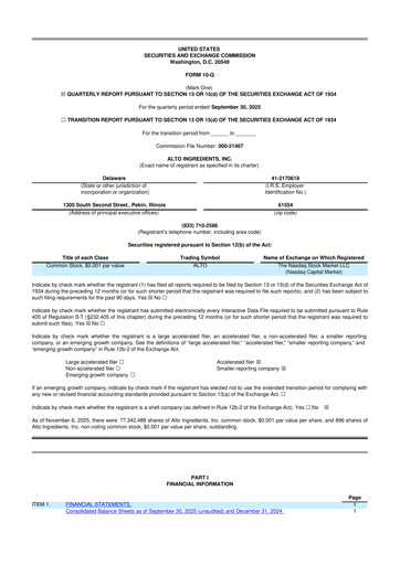 Thumbnail Alto Ingredients 10-Q Quarterly Report FY2025 