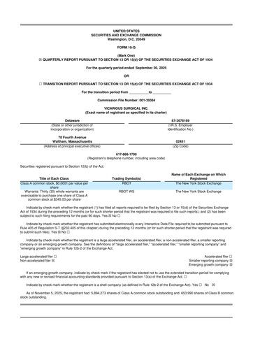 Miniature Vicarious Surgical 10-Q Rapport trimestriel 2025 