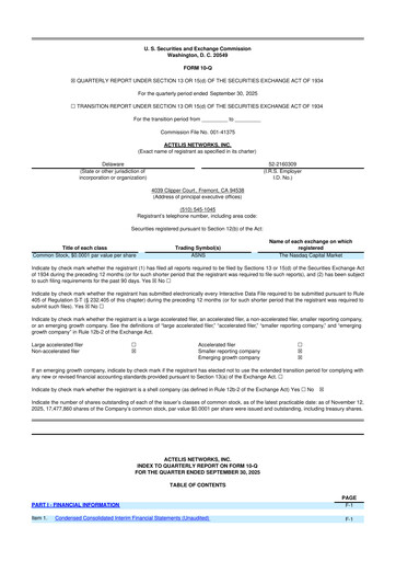 Thumbnail Actelis Networks 10-Q Quarterly Report FY2025 