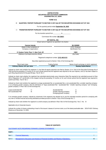 Thumbnail Bit Digital
 10-Q Quarterly Report FY2025 