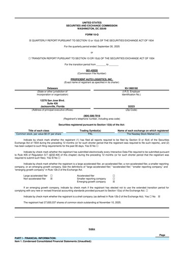 Thumbnail Proficient Auto Logistics 10-Q Quarterly Report FY2025 
