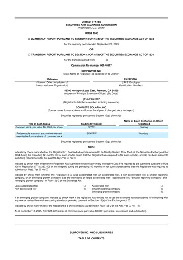 Thumbnail SunPower
 10-Q Quarterly Report FY2025 